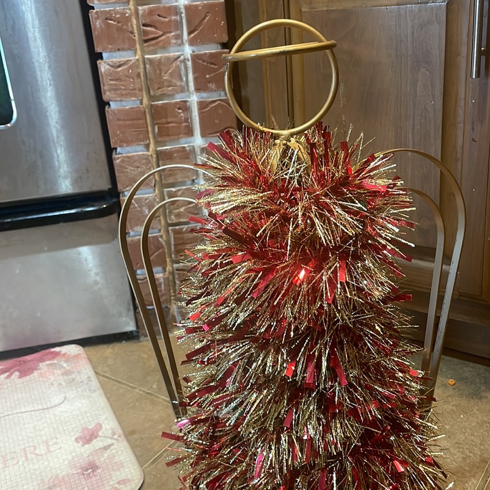 Vintage Handmade pink Angel Lit tinsel Christmas Tree - Picture 7 of 9
